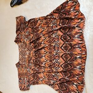Women's Short Sleeve Tops Summer Shirts Loose Casual Flowy Blouses Pleated Print